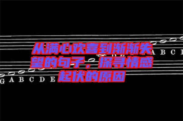 從滿心歡喜到漸漸失望的句子，探尋情感起伏的原因