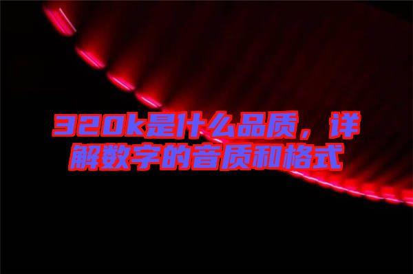 320k是什么品質，詳解數(shù)字的音質和格式