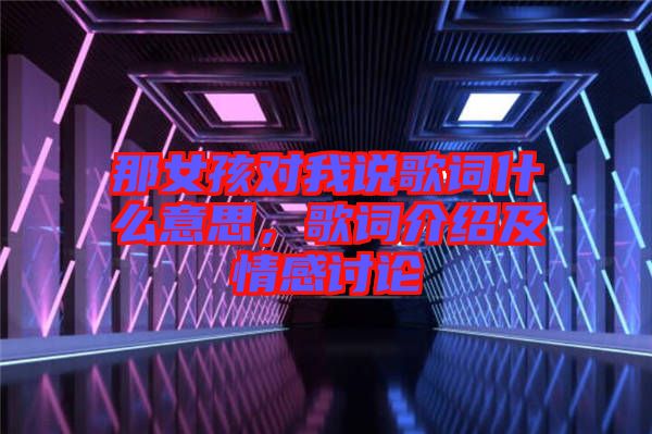那女孩對我說歌詞什么意思，歌詞介紹及情感討論