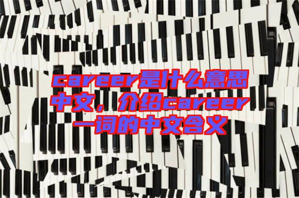 career是什么意思中文，介紹career一詞的中文含義