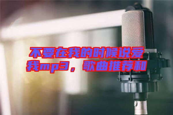不要在我的時(shí)候說愛我mp3，歌曲推薦和