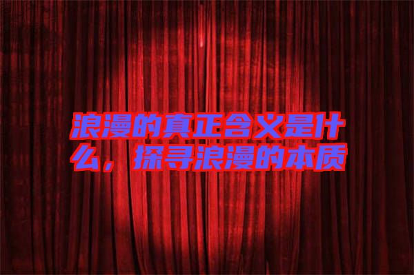 浪漫的真正含義是什么，探尋浪漫的本質