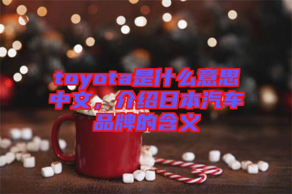 toyota是什么意思中文，介紹日本汽車品牌的含義