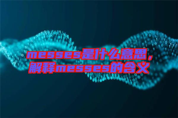 messes是什么意思，解釋messes的含義