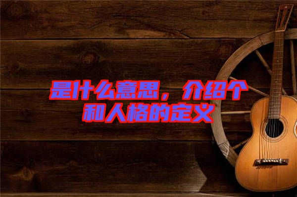 是什么意思，介紹個(gè)和人格的定義