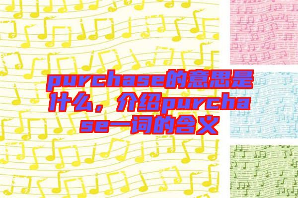 purchase的意思是什么，介紹purchase一詞的含義