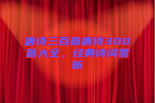 唐詩三百首唐詩300首大全，經(jīng)典詩詞賞析