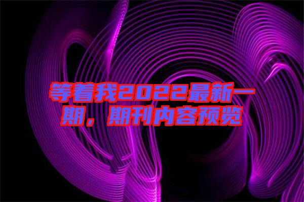 等著我2022最新一期，期刊內(nèi)容預(yù)覽