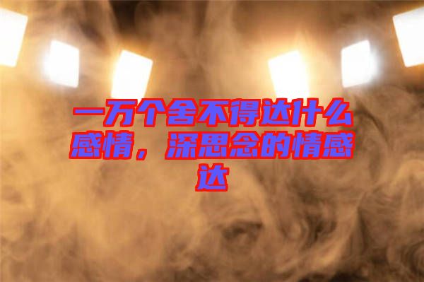 一萬個舍不得達(dá)什么感情，深思念的情感達(dá)