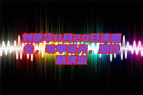 劉德華11月20日演唱會，歌單曝光，期待精演出