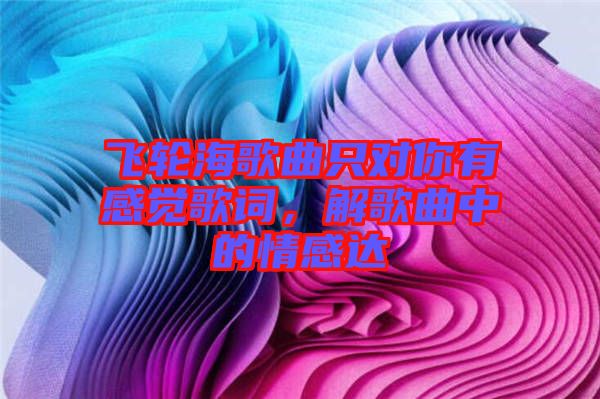 飛輪海歌曲只對你有感覺歌詞，解歌曲中的情感達(dá)