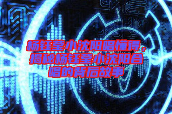 楊鈺瑩小沈陽(yáng)唱懂得，揭秘楊鈺瑩小沈陽(yáng)合唱的背后故事