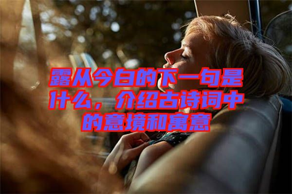 露從今白的下一句是什么，介紹古詩詞中的意境和寓意