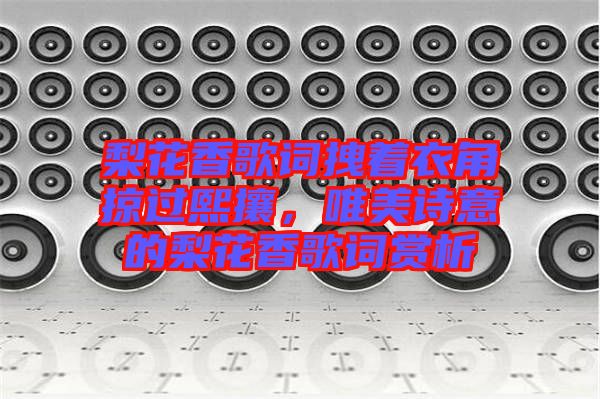 梨花香歌詞拽著衣角掠過熙攘，唯美詩意的梨花香歌詞賞析