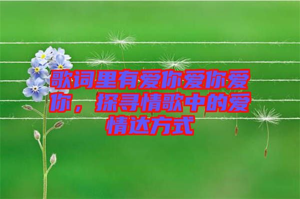 歌詞里有愛你愛你愛你，探尋情歌中的愛情達(dá)方式
