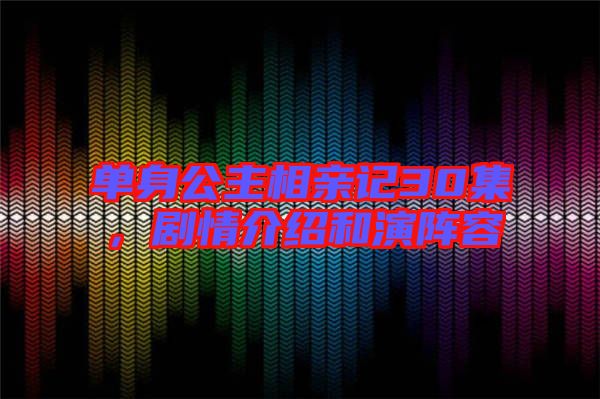 單身公主相親記30集，劇情介紹和演陣容