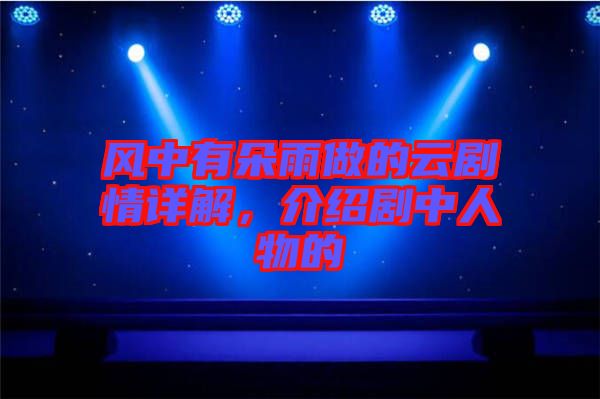 風(fēng)中有朵雨做的云劇情詳解，介紹劇中人物的