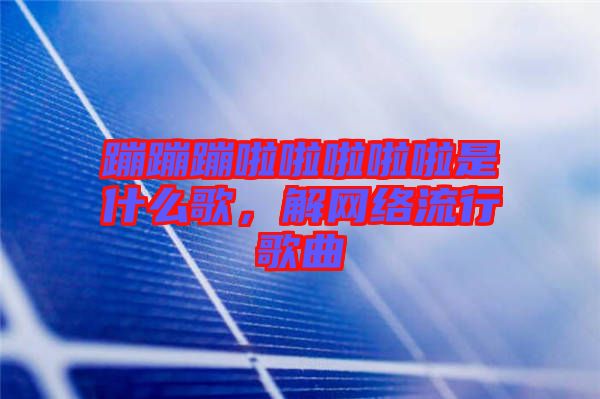 蹦蹦蹦啦啦啦啦啦是什么歌，解網(wǎng)絡(luò)流行歌曲