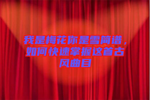 我是梅花你是雪簡譜，如何快速掌握這首古風(fēng)曲目