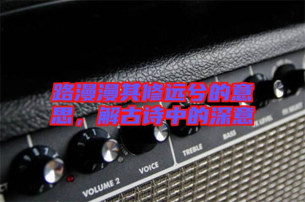路漫漫其修遠(yuǎn)兮的意思，解古詩(shī)中的深意