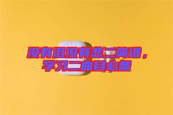 沒有淚沒有悲二簡譜，學(xué)習(xí)二曲目必備