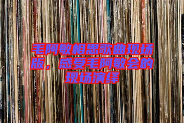 毛阿敏相思歌曲現(xiàn)場(chǎng)版，感受毛阿敏會(huì)的現(xiàn)場(chǎng)演繹