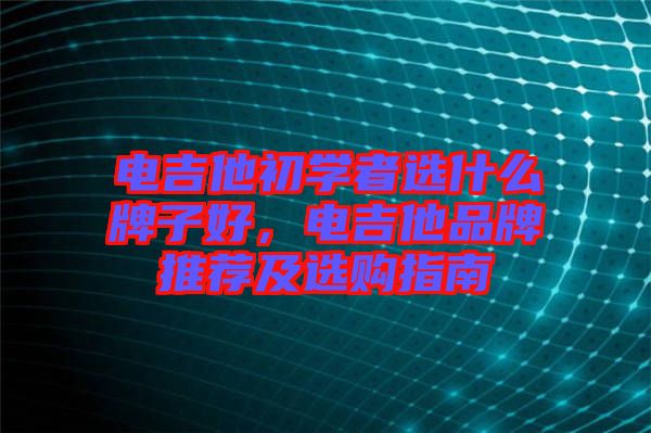 電吉他初學(xué)者選什么牌子好，電吉他品牌推薦及選購(gòu)指南