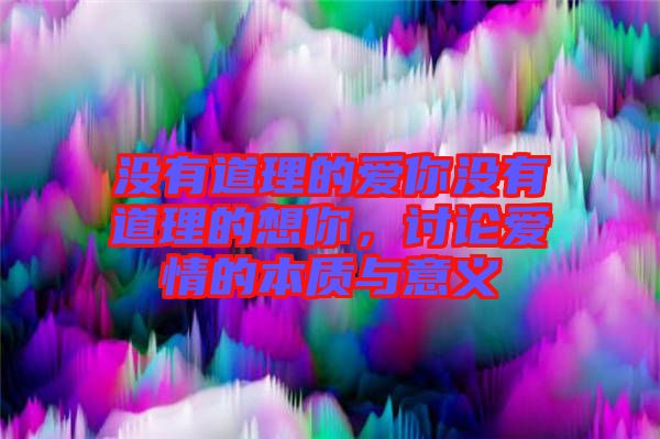 沒(méi)有道理的愛(ài)你沒(méi)有道理的想你，討論愛(ài)情的本質(zhì)與意義