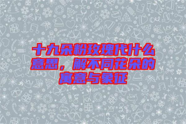 十九朵粉玫瑰代什么意思，解不同花朵的寓意與象征