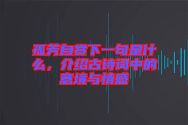 孤芳自賞下一句是什么，介紹古詩詞中的意境與情感
