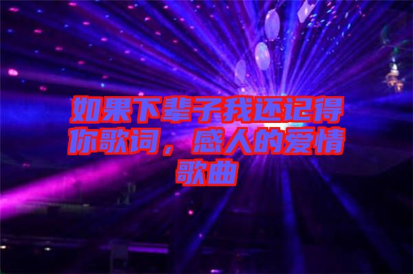 如果下輩子我還記得你歌詞，感人的愛(ài)情歌曲