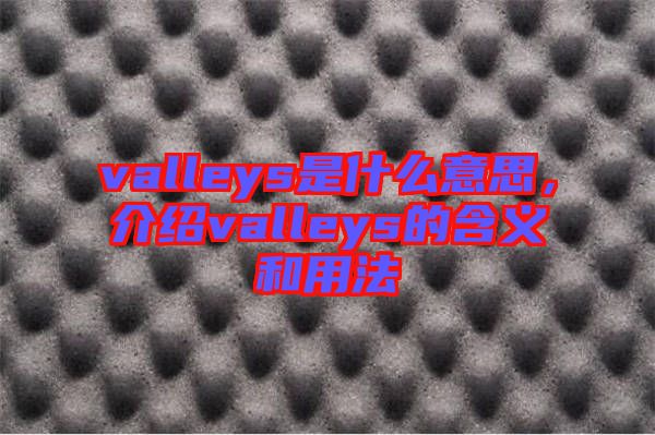 valleys是什么意思，介紹valleys的含義和用法