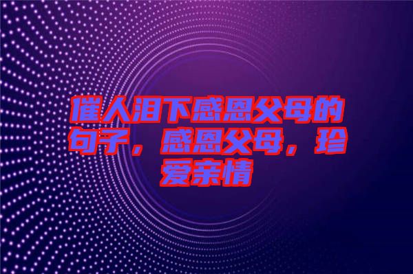 催人淚下感恩父母的句子，感恩父母，珍愛(ài)親情