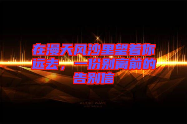 在漫天風沙里望著你遠去，一份別離前的告別信