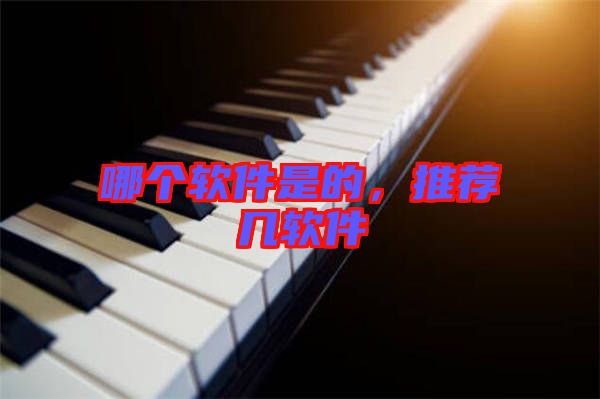 哪個(gè)軟件是的，推薦幾軟件