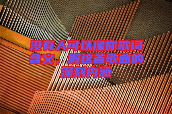 沒有人可以像你歌詞含義，解這首歌曲的深刻內(nèi)涵