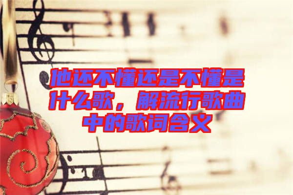 他還不懂還是不懂是什么歌，解流行歌曲中的歌詞含義
