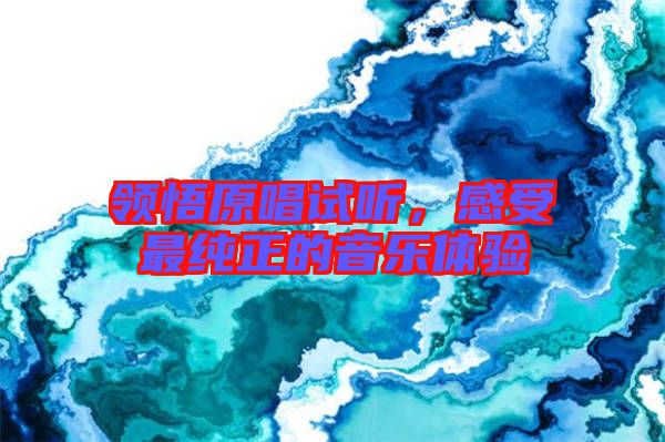 領(lǐng)悟原唱試聽，感受最純正的音樂(lè)體驗(yàn)