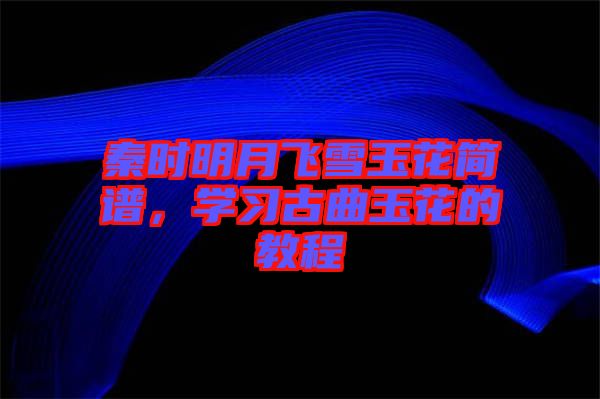 秦時明月飛雪玉花簡譜，學(xué)習(xí)古曲玉花的教程