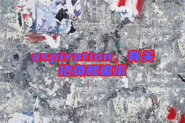 aspiration，有關(guān)抱負(fù)和追求