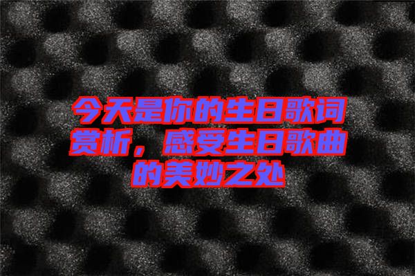 今天是你的生日歌詞賞析，感受生日歌曲的美妙之處