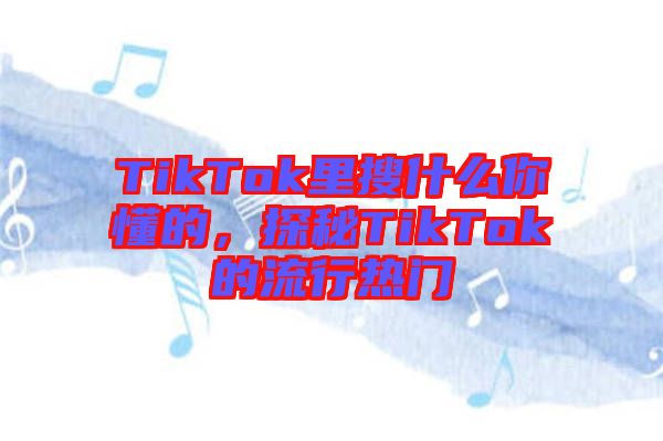 TikTok里搜什么你懂的，探秘TikTok的流行熱門