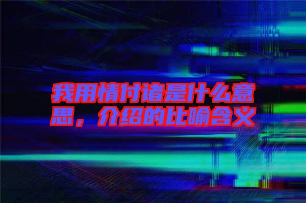 我用情付諸是什么意思，介紹的比喻含義
