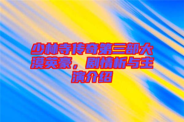 少林寺傳奇第三部大漠英豪，劇情析與主演介紹