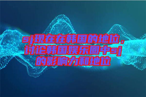 sj現(xiàn)在在韓國的地位，討論韓國娛樂圈中sj的影響力和地位