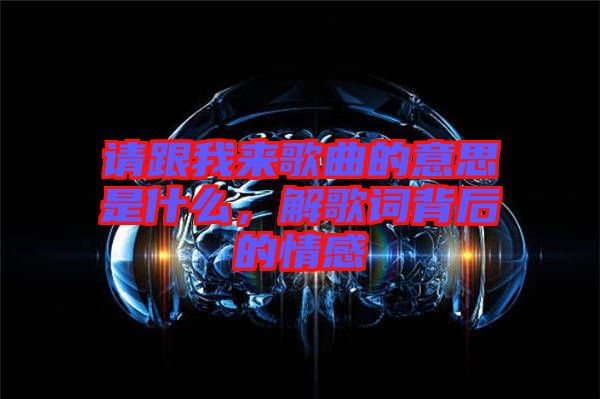 請跟我來歌曲的意思是什么，解歌詞背后的情感