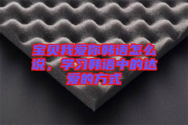 寶貝我愛你韓語怎么說，學(xué)習(xí)韓語中的達(dá)愛的方式