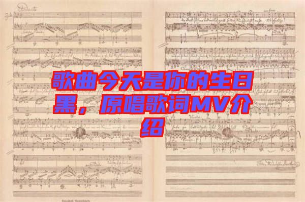 歌曲今天是你的生日黑，原唱歌詞MV介紹