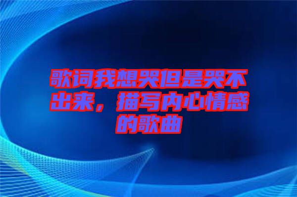 歌詞我想哭但是哭不出來，描寫內(nèi)心情感的歌曲