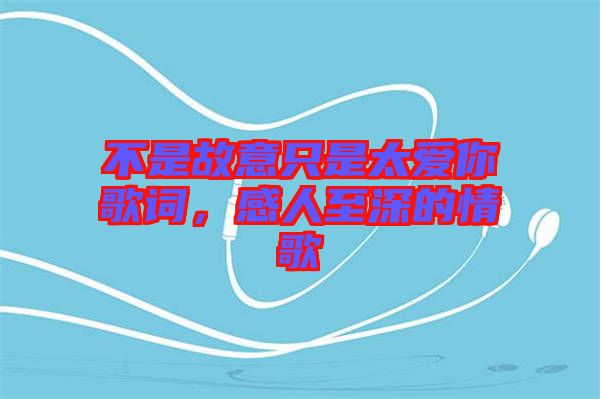 不是故意只是太愛你歌詞，感人至深的情歌